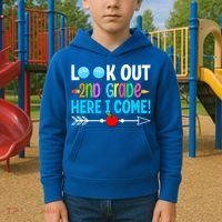 Look Out 2nd Grade Here I Come Back To School First Day Gift Kids Hoodie thumb 2
