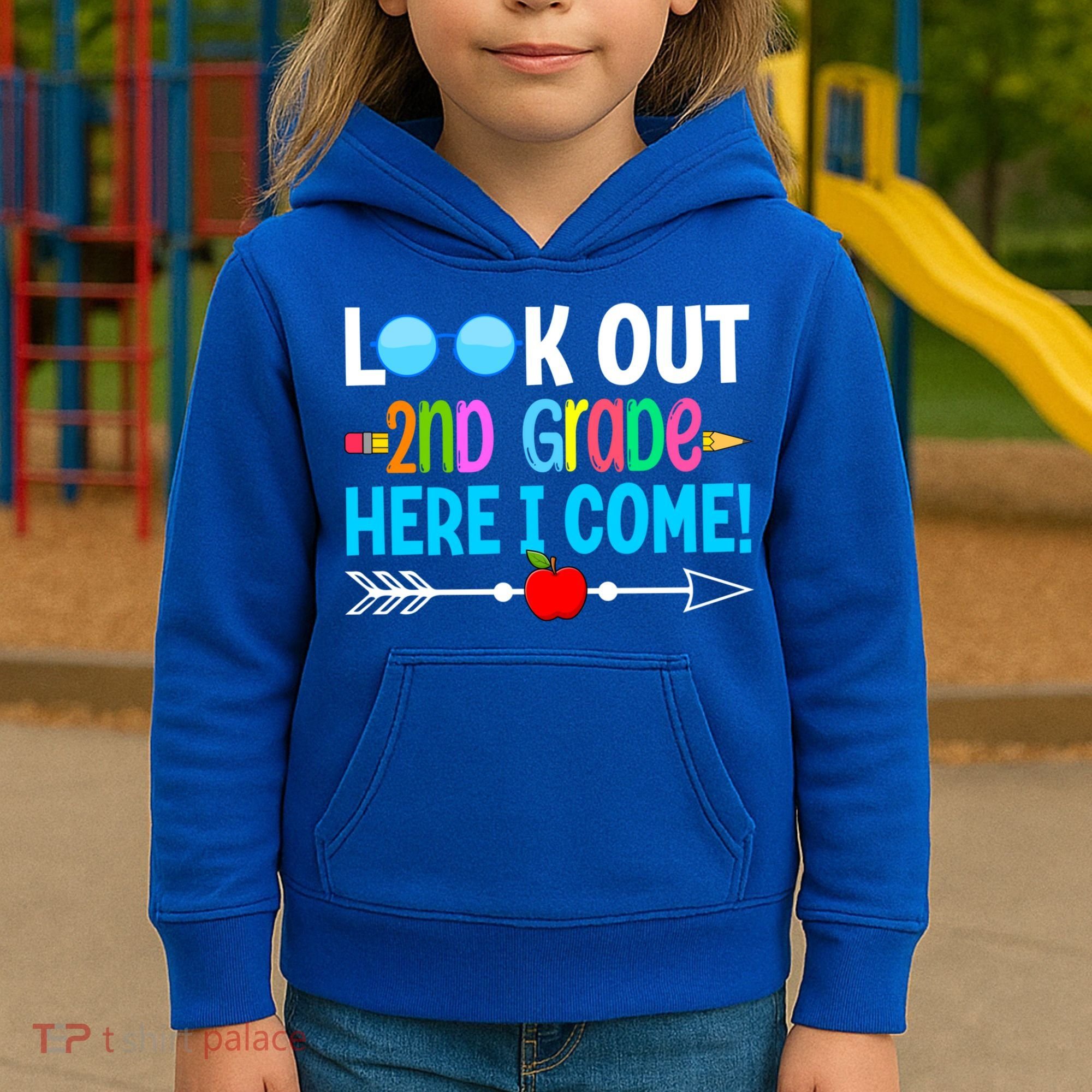 Look Out 2nd Grade Here I Come Back To School First Day Gift Kids Hoodie
