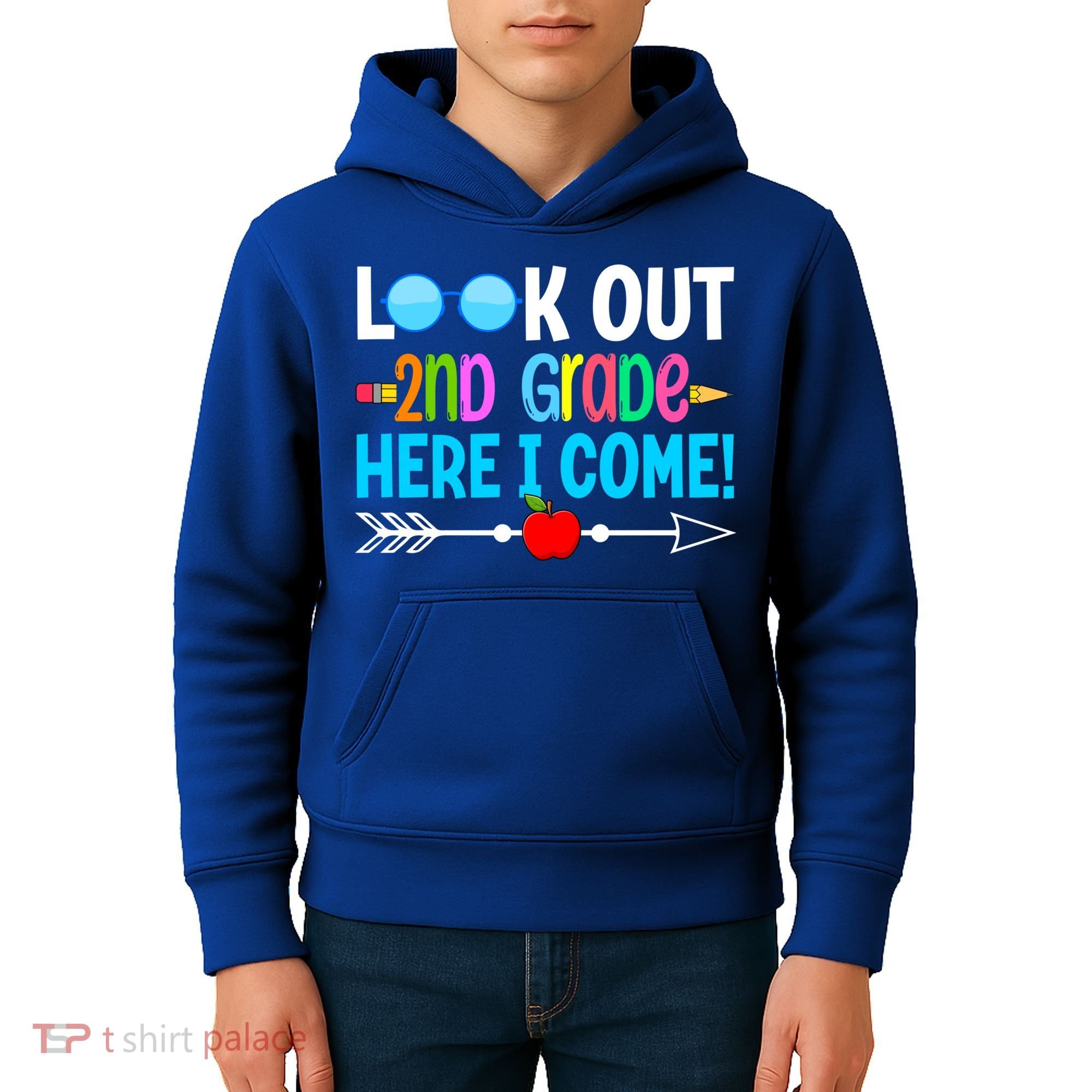 Look Out 2nd Grade Here I Come Back To School First Day Gift Kids Hoodie