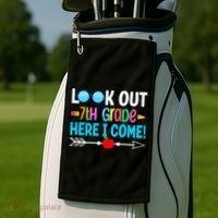 Look Out 7th Grade Here I Come Back To School First Day Gift Golf Towel thumb 2