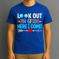 Look Out 7th Grade Here I Come Back To School First Day Gift T-Shirt thumb 3