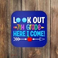 Look Out 7th Grade Here I Come Back To School First Day Gift Coaster thumb 0