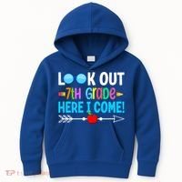 Look Out 7th Grade Here I Come Back To School First Day Gift Kids Hoodie thumb 0