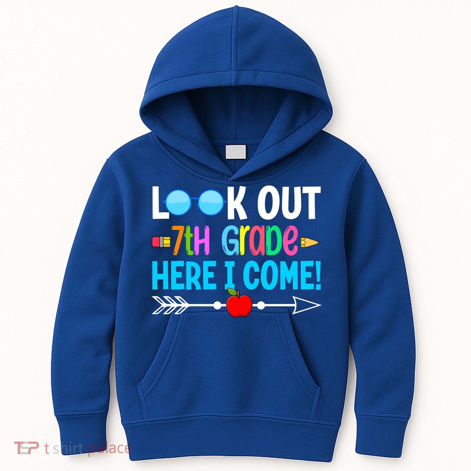 Look Out 7th Grade Here I Come Back To School First Day Gift Kids Hoodie