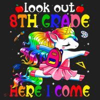 Look Out 8th Grade Here I Come Unicorn Back To School Women's Sweatshirt thumb 2