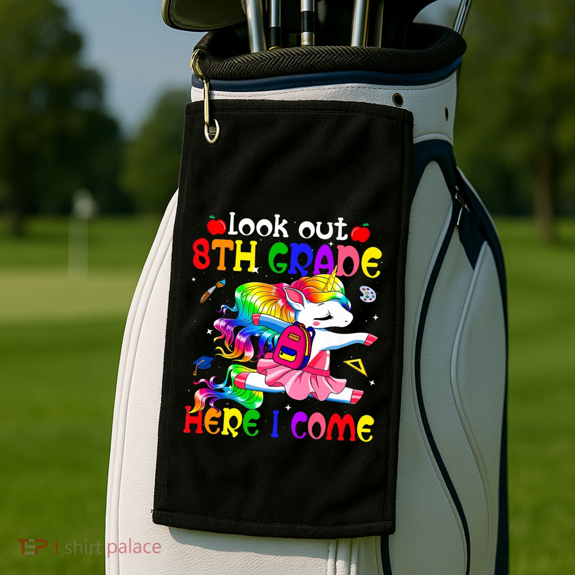 Look Out 8th Grade Here I Come Unicorn Back To School Golf Towel