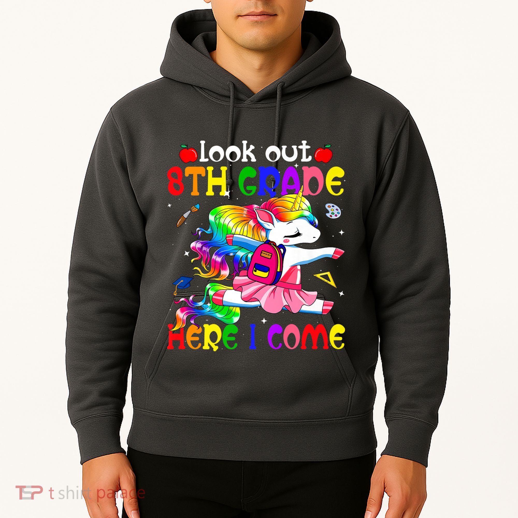 Look Out 8th Grade Here I Come Unicorn Back To School Hoodie