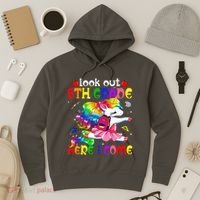 Look Out 8th Grade Here I Come Unicorn Back To School Hoodie thumb 3