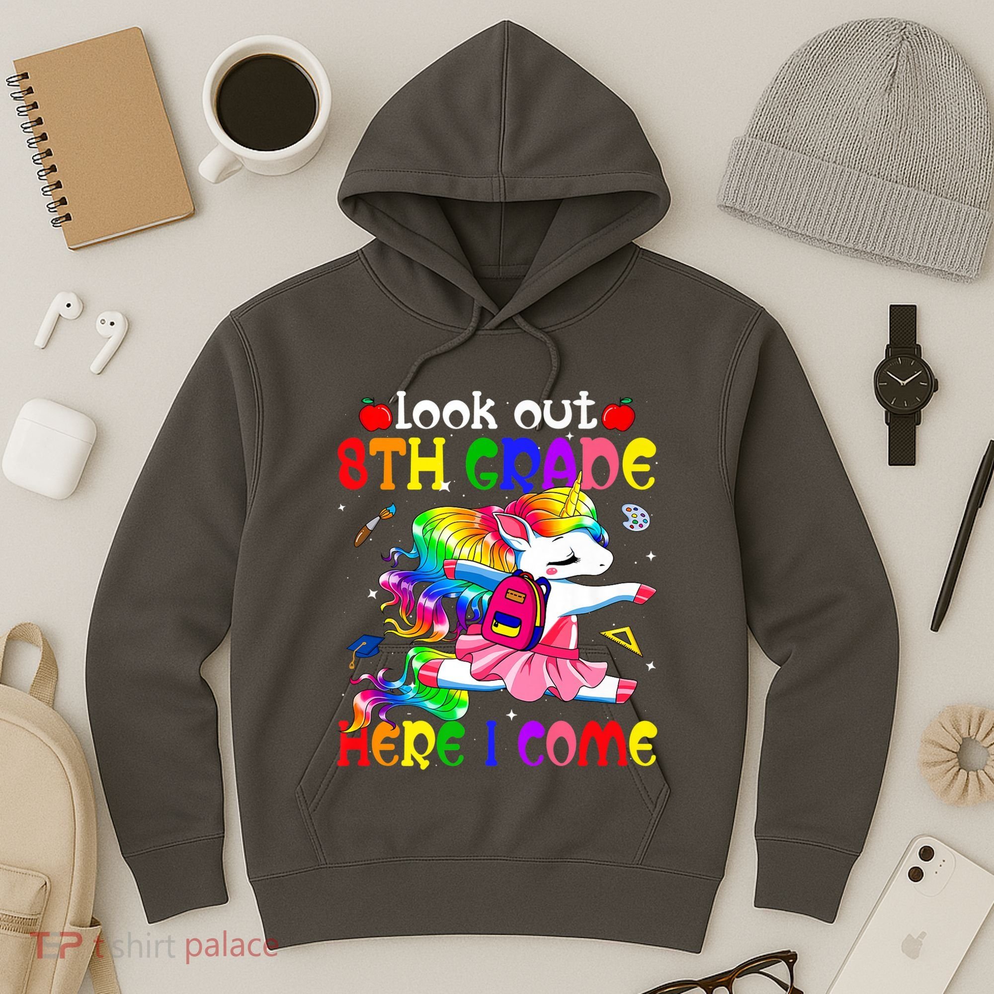 Look Out 8th Grade Here I Come Unicorn Back To School Hoodie