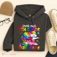 Look Out 8th Grade Here I Come Unicorn Back To School Hoodie thumb 4