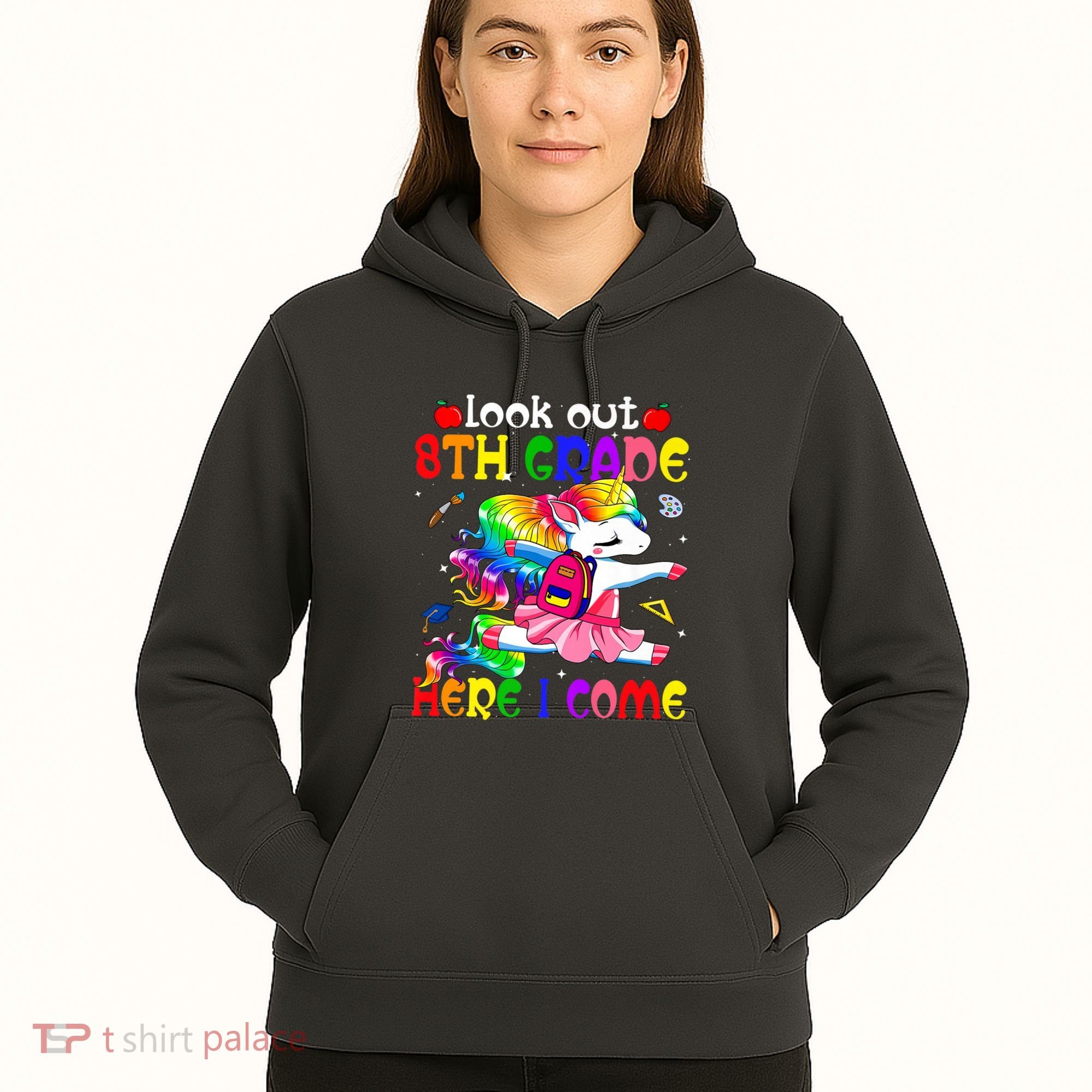 Look Out 8th Grade Here I Come Unicorn Back To School Hoodie