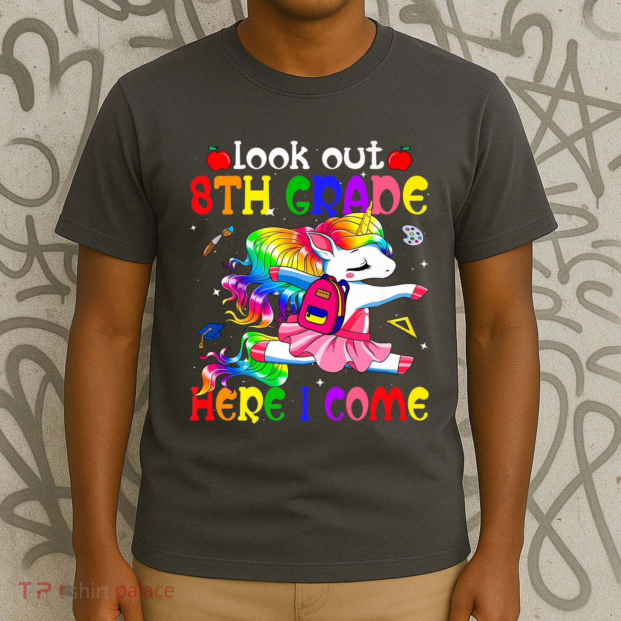 Look Out 8th Grade Here I Come Unicorn Back To School T-Shirt