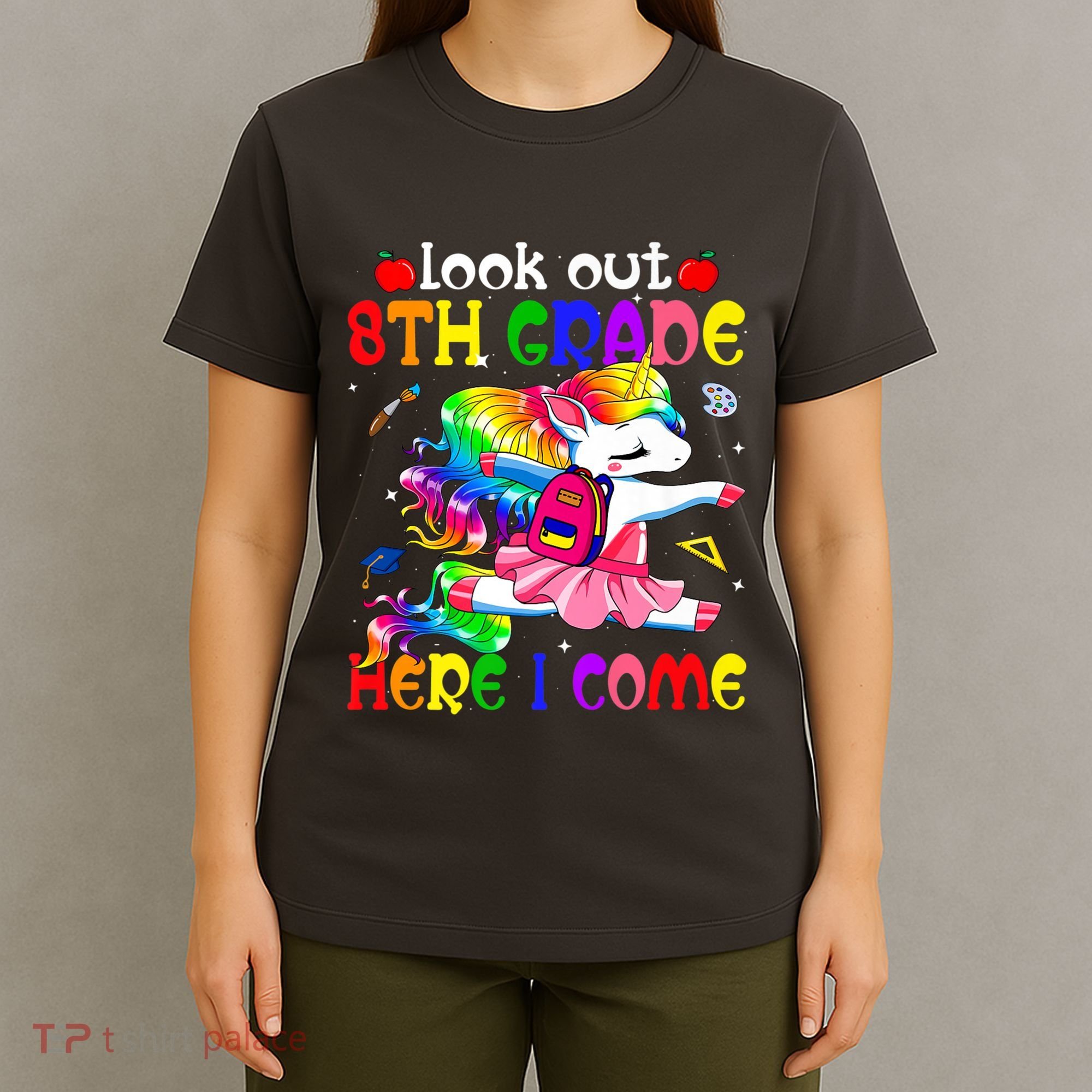 Look Out 8th Grade Here I Come Unicorn Back To School T-Shirt