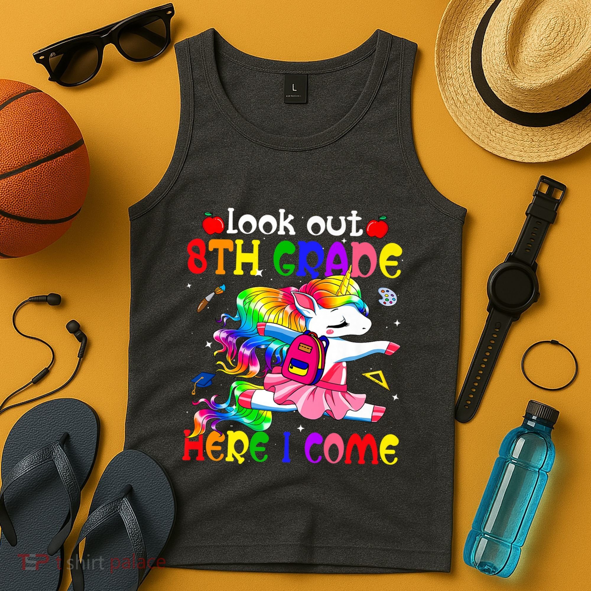 Look Out 8th Grade Here I Come Unicorn Back To School Tank Top