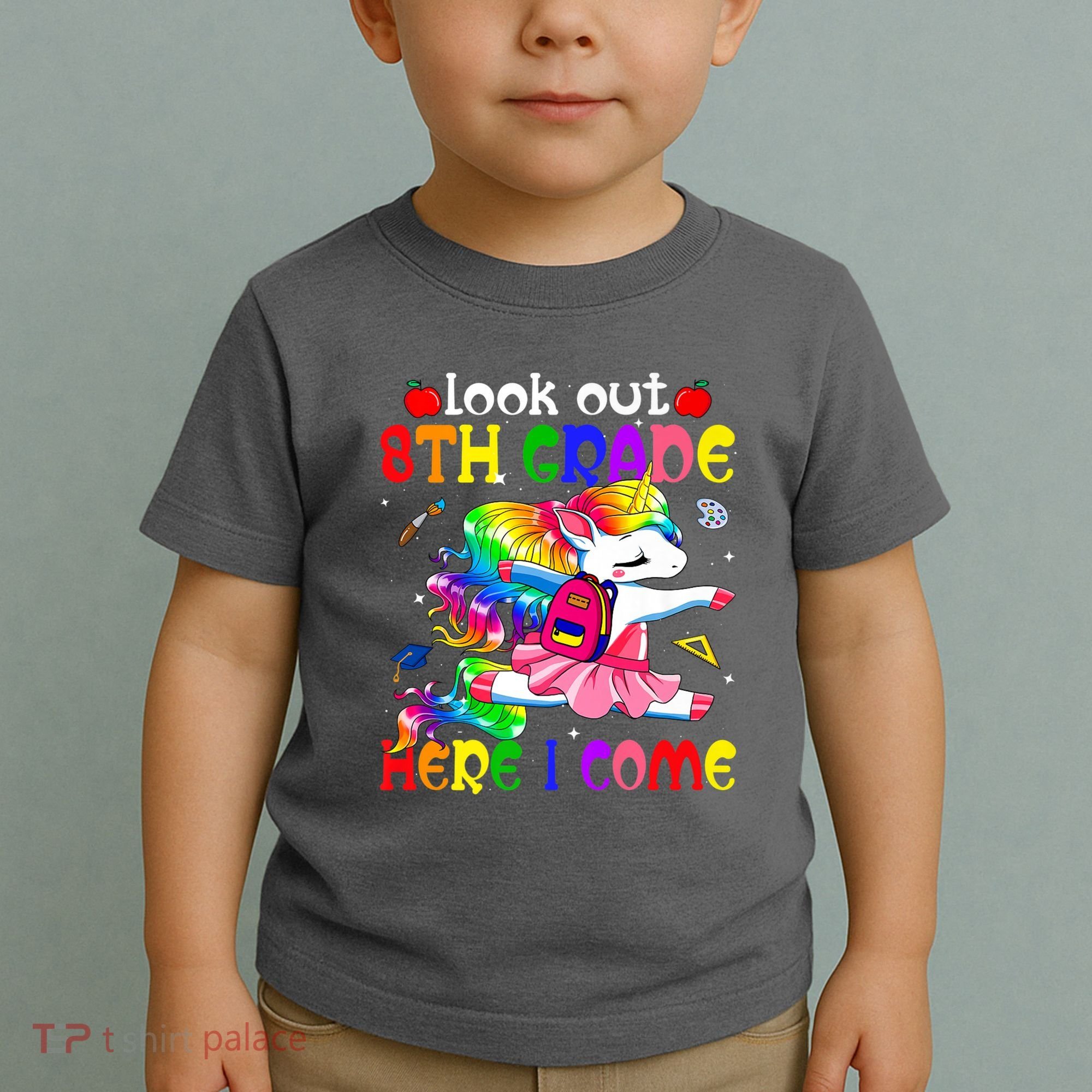 Look Out 8th Grade Here I Come Unicorn Back To School Toddler T-Shirt