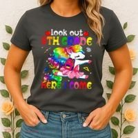 Look Out 8th Grade Here I Come Unicorn Back To School Women's T-Shirt thumb 2