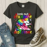 Look Out 8th Grade Here I Come Unicorn Back To School Women's T-Shirt thumb 3