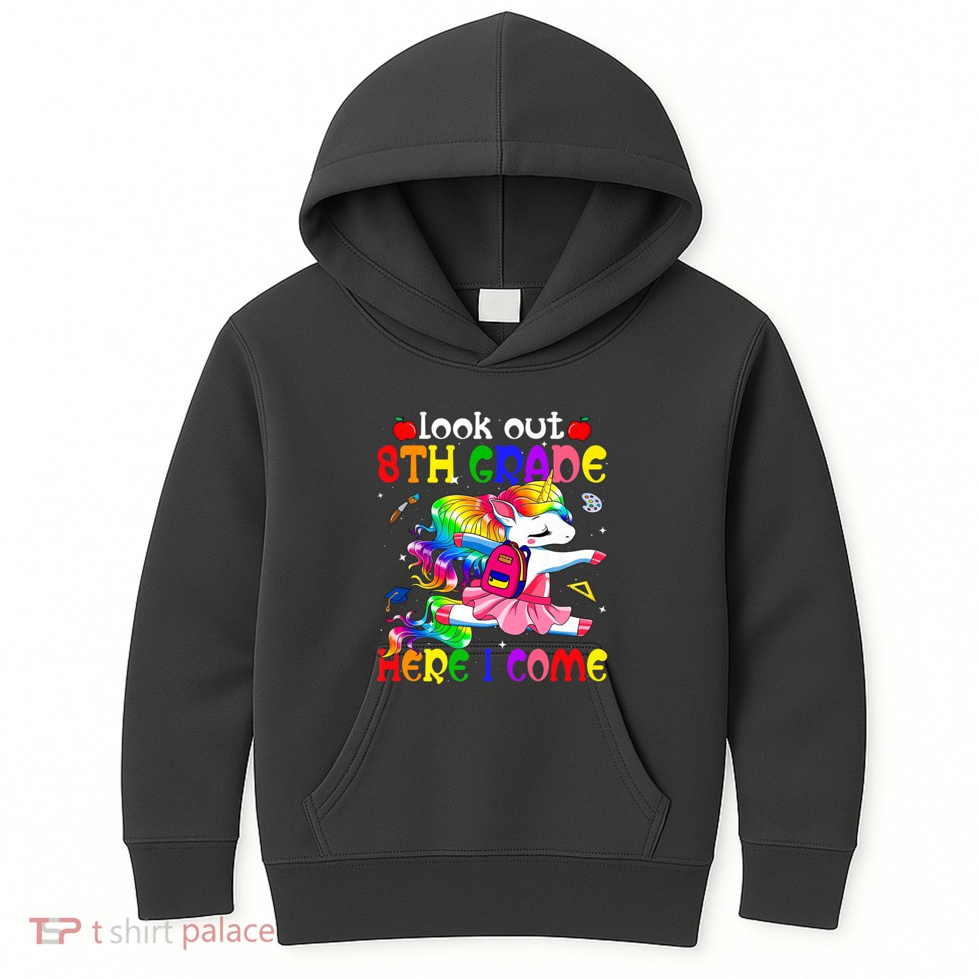 Look Out 8th Grade Here I Come Unicorn Back To School Kids Hoodie