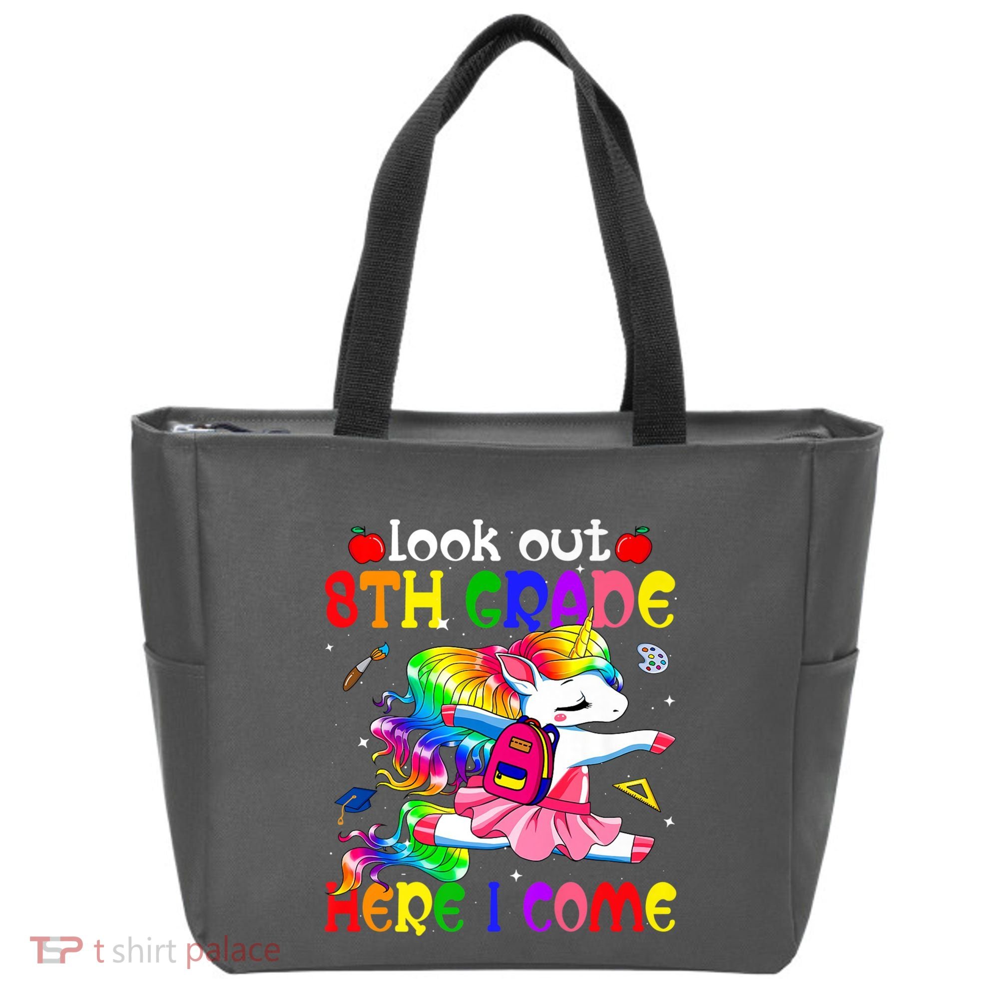 Look Out 8th Grade Here I Come Unicorn Back To School Tote Bag