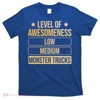 Level Of Awesoess Monster Trucks Monster Truck Gift T-Shirt thumb 0