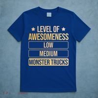 Level Of Awesoess Monster Trucks Monster Truck Gift T-Shirt thumb 5