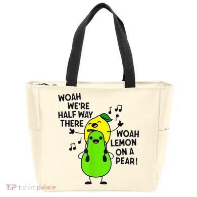 Lemon On A Pear Teacher Tote Bag
