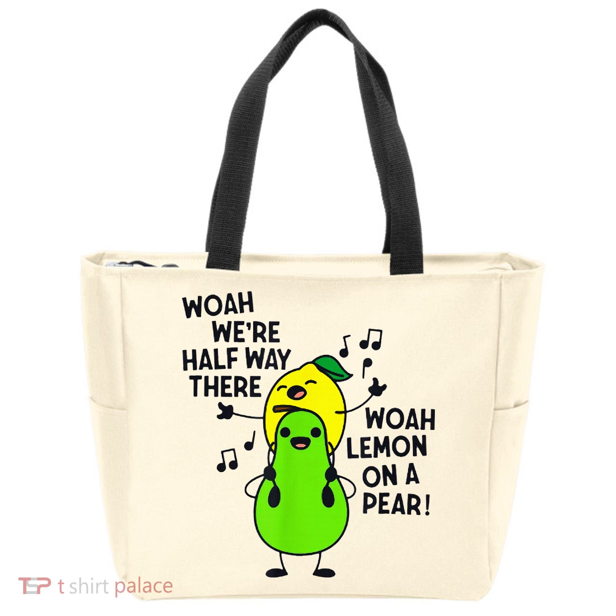 Lemon On A Pear Teacher Tote Bag