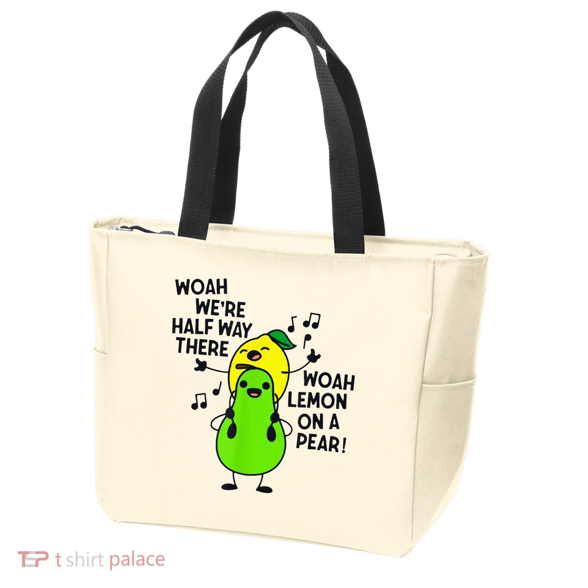 Lemon On A Pear Teacher Tote Bag
