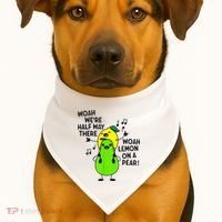 Lemon On A Pear Teacher USA-Made Doggie Bandana thumb 1