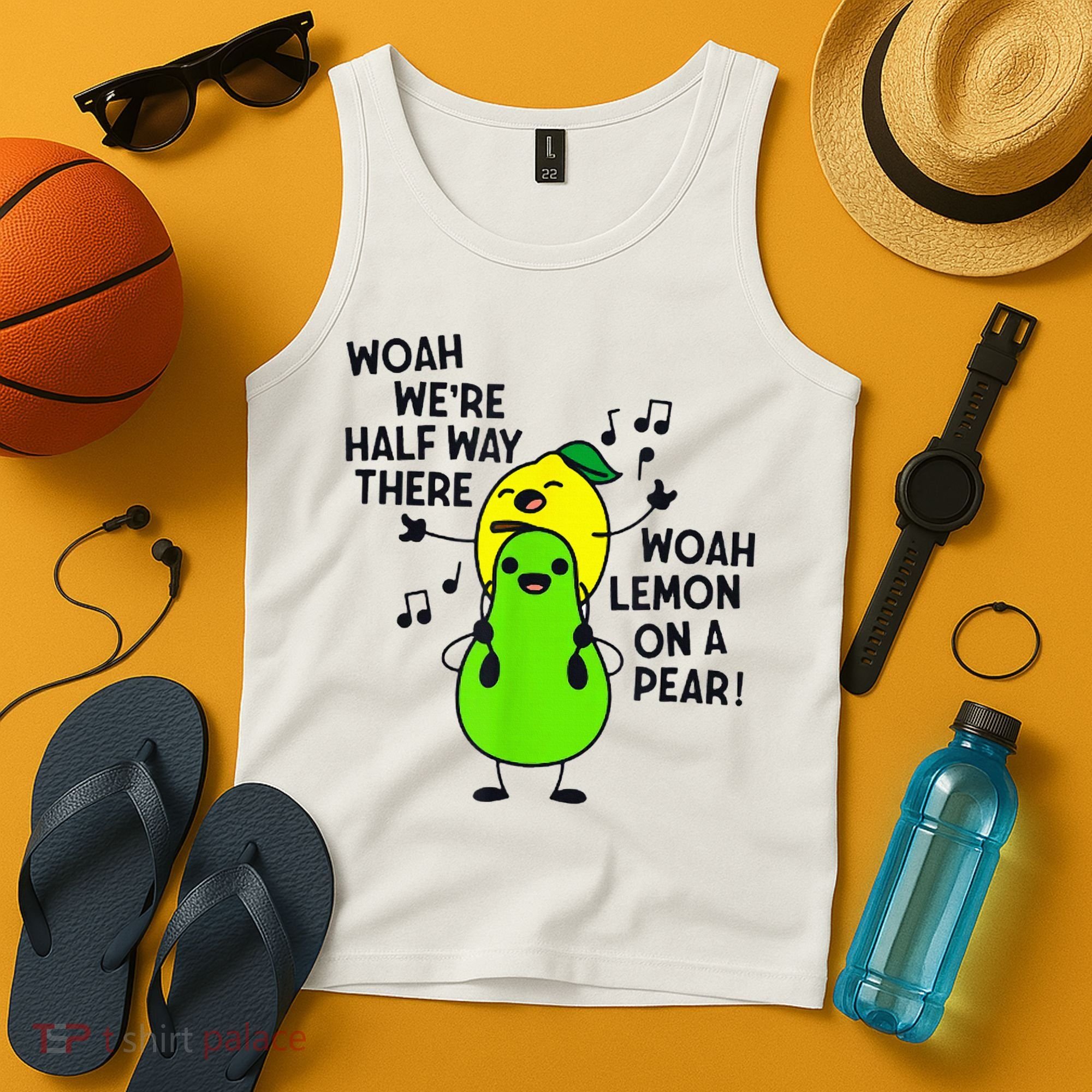 Lemon On A Pear Teacher Tank Top