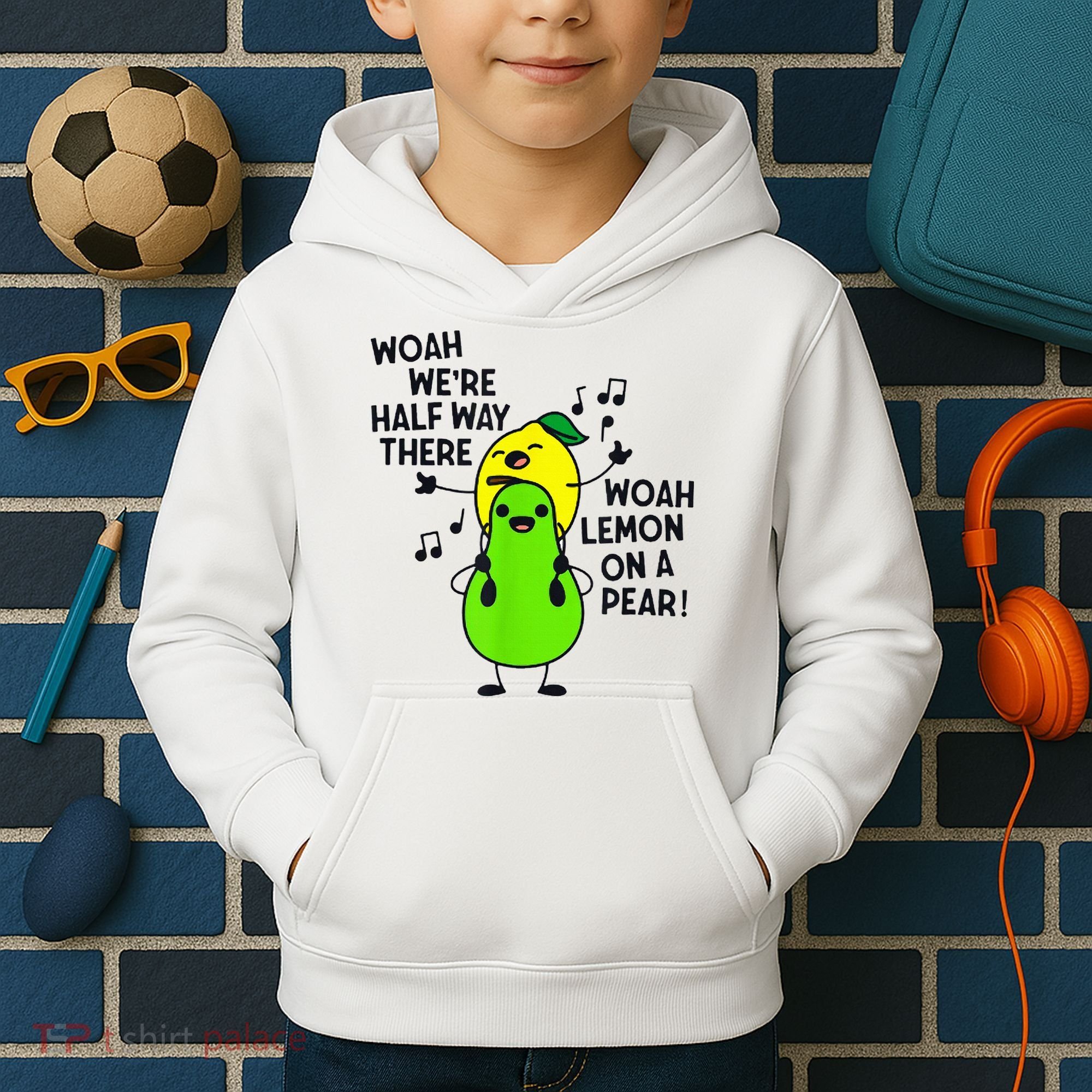 Lemon On A Pear Teacher Kids Hoodie