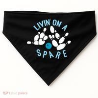 Livin On A Spare Funny Bowler & Bowling USA-Made Doggie Bandana thumb 0