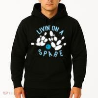 Livin On A Spare Funny Bowler & Bowling Hoodie thumb 2