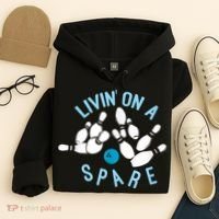 Livin On A Spare Funny Bowler & Bowling Hoodie thumb 4