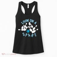 Livin On A Spare Funny Bowler & Bowling Women's Tank Top thumb 0