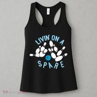 Livin On A Spare Funny Bowler & Bowling Women's Tank Top thumb 3