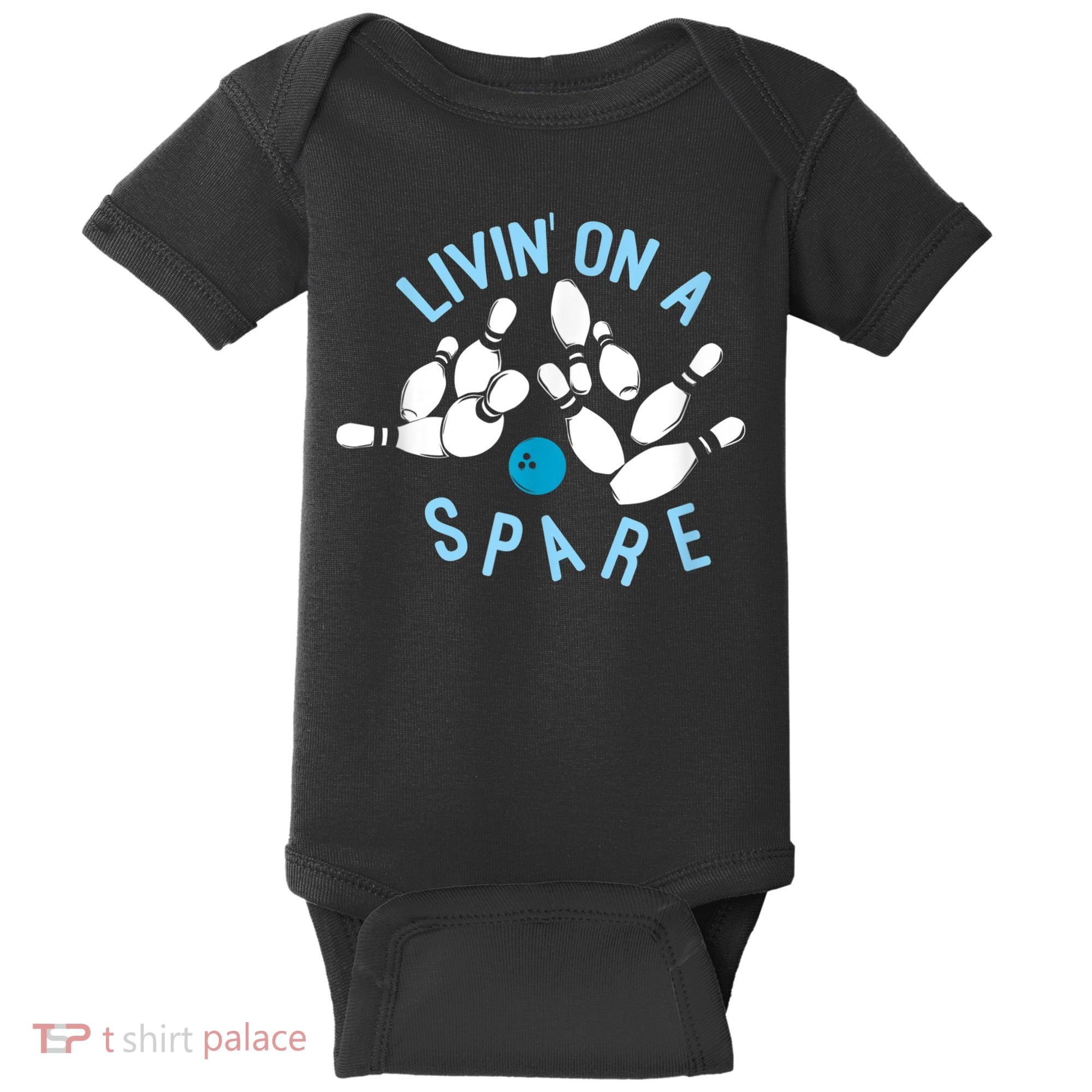 Livin On A Spare Funny Bowler & Bowling Baby Bodysuit