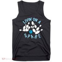 Livin On A Spare Funny Bowler & Bowling Tank Top thumb 0