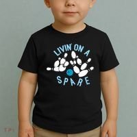 Livin On A Spare Funny Bowler & Bowling Toddler T-Shirt thumb 2