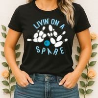 Livin On A Spare Funny Bowler & Bowling Women's T-Shirt thumb 2