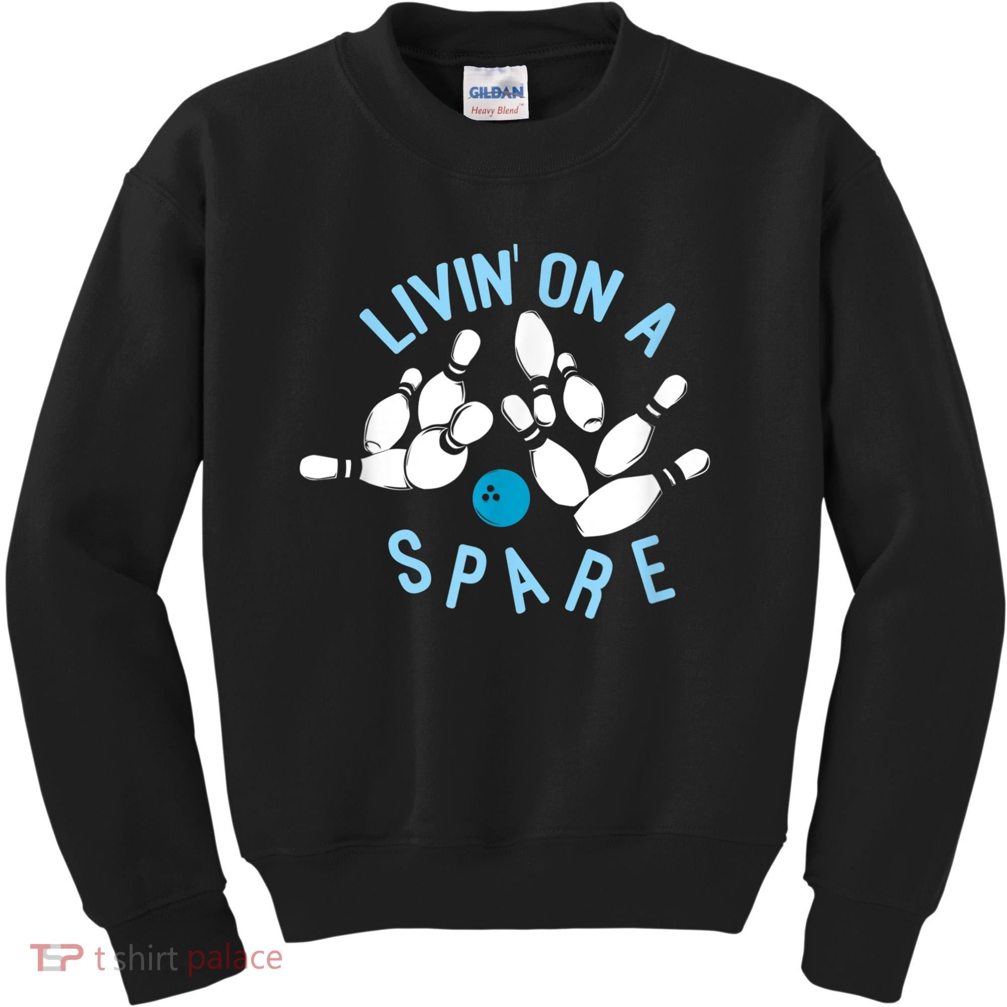 Livin On A Spare Funny Bowler & Bowling Kids Sweatshirt