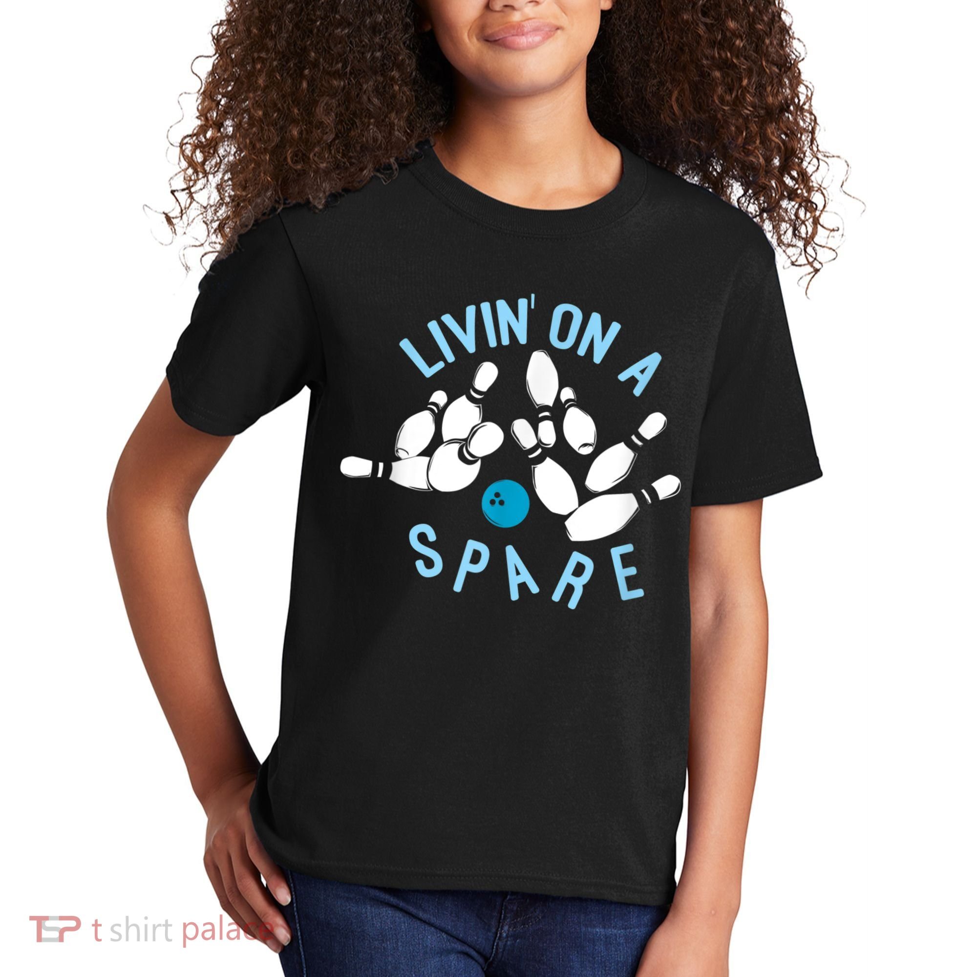 Livin On A Spare Funny Bowler & Bowling Kids T-Shirt
