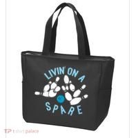 Livin On A Spare Funny Bowler & Bowling Tote Bag thumb 3