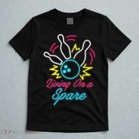 Living On A Spare Funny Bowling Pins Sports Hobby T-Shirt thumb 5