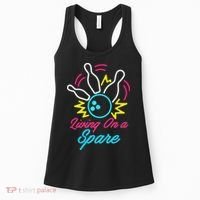 Living On A Spare Funny Bowling Pins Sports Hobby Women's Tank Top thumb 0