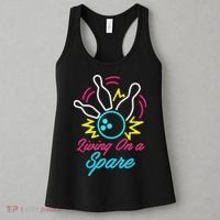 Living On A Spare Funny Bowling Pins Sports Hobby Women's Tank Top thumb 3