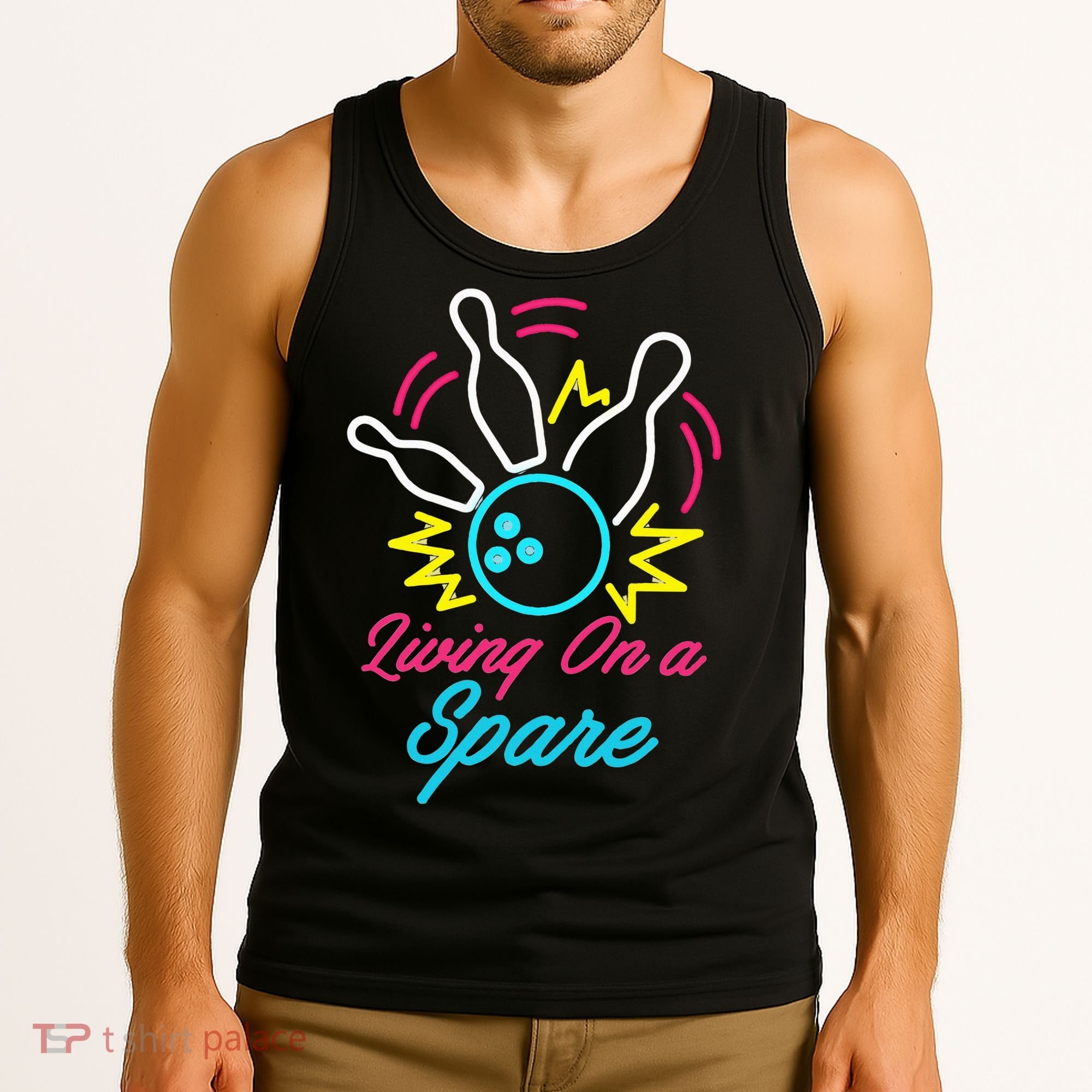 Living On A Spare Funny Bowling Pins Sports Hobby Tank Top