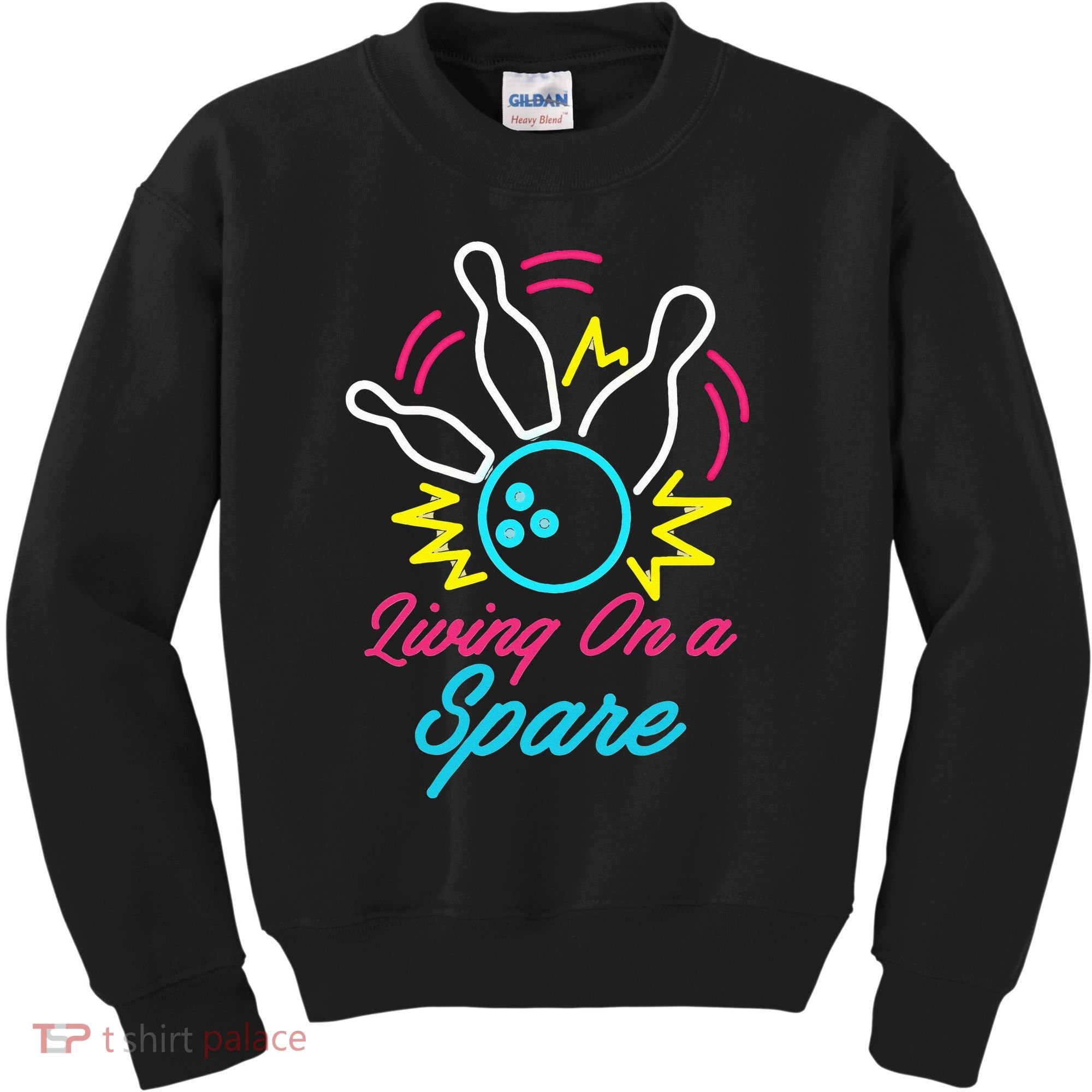 Living On A Spare Funny Bowling Pins Sports Hobby Kids Sweatshirt