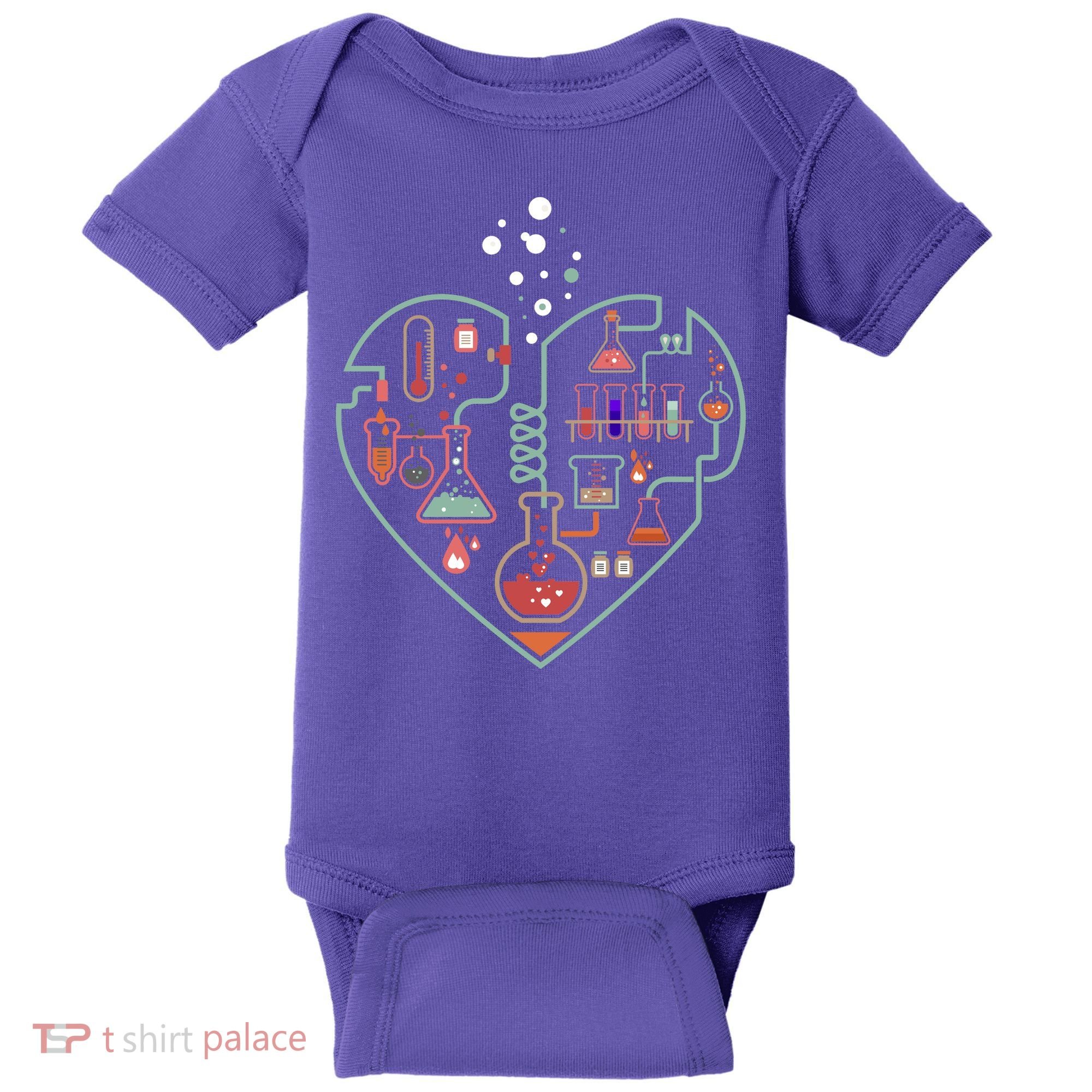 Love Of Chemistry Heart Baby Bodysuit
