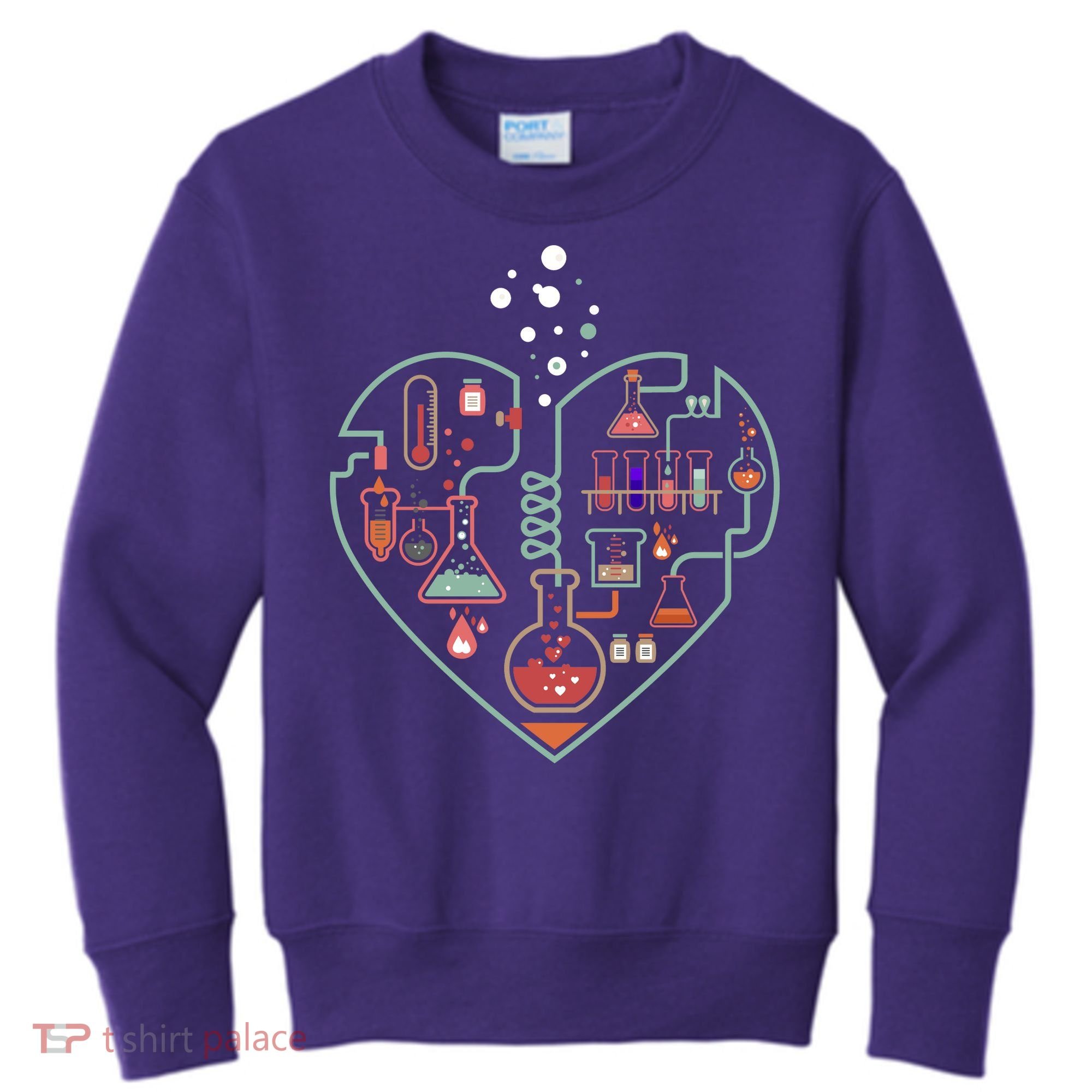 Love Of Chemistry Heart Kids Sweatshirt